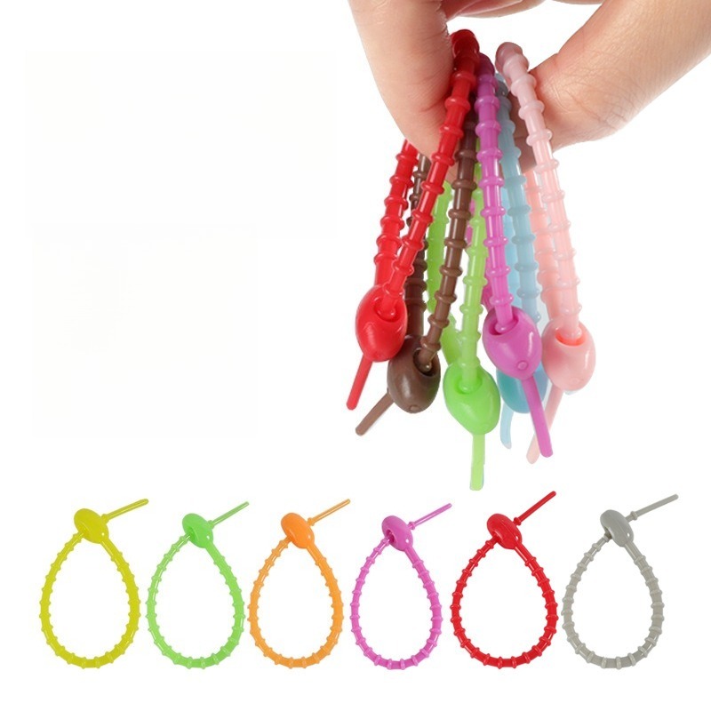 Cable Winder Keychain - Разноцветные силиконовые ремешки-фиксаторы (5 шт.) для